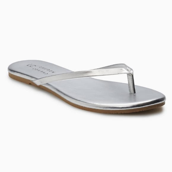 silver dress flip flops
